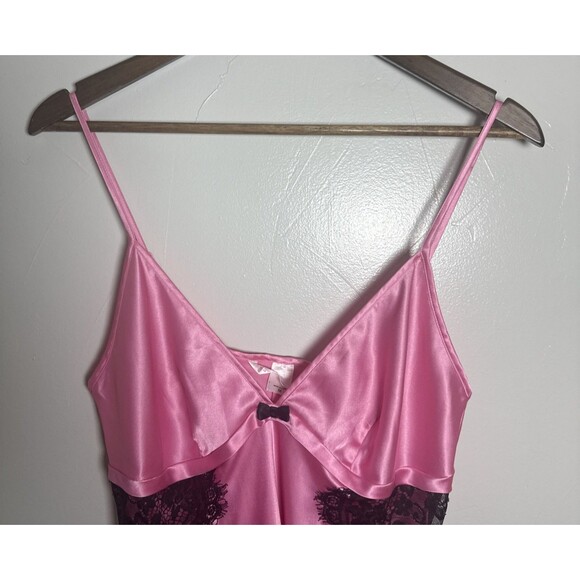 Victoria's Secret Pink Slip Dress Cami Baby Doll Black Lace Women's Size Medium - Picture 2 of 12